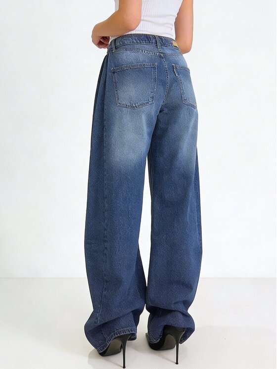 MissDenim MissDenim Jeansy Baggy Niebieski Boyfriend Fit
