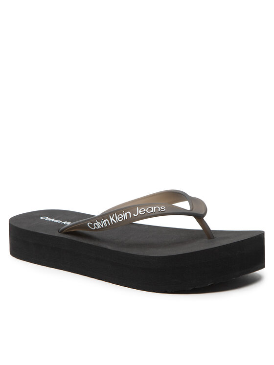Calvin Klein Jeans Japonke Beach Sandal Flatform YW0YW00716 Črna