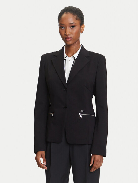 KARL LAGERFELD Marynarka A3W14040 Czarny Slim Fit