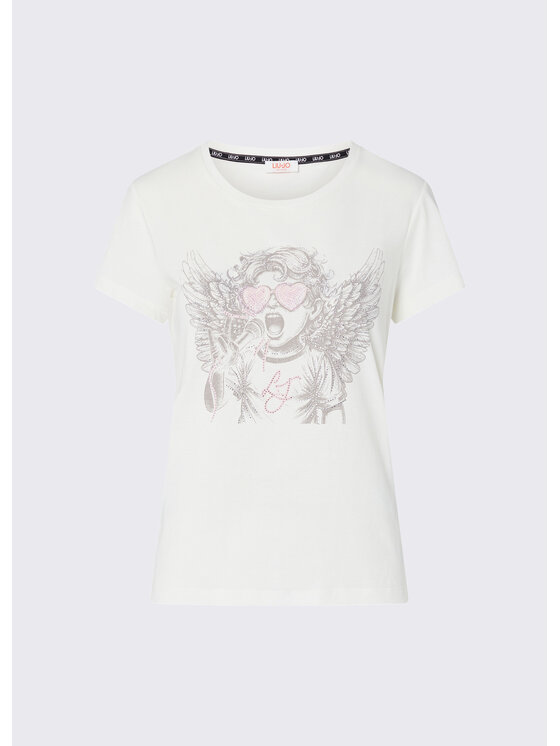 Liu Jo Liu Jo T-Shirt TF6249JS923L9410 Biały Regular Fit