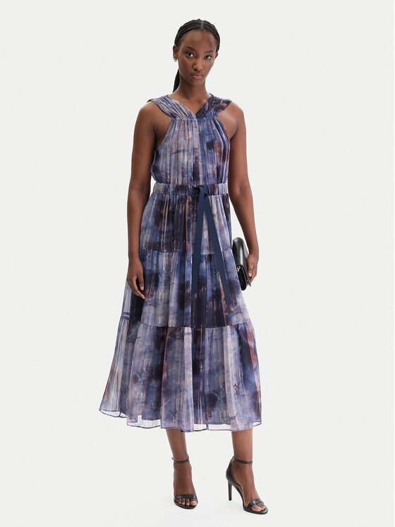 DKNY DKNY Koktejlové šaty P5KBGD66 Tmavomodrá Regular Fit