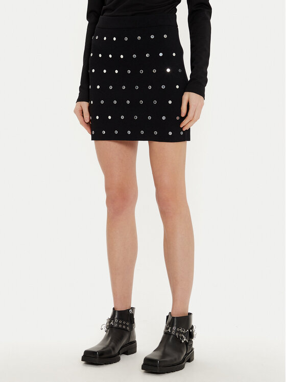 Sisley Gonna a matita 1MNPM000D Nero Slim Fit, taglia : L