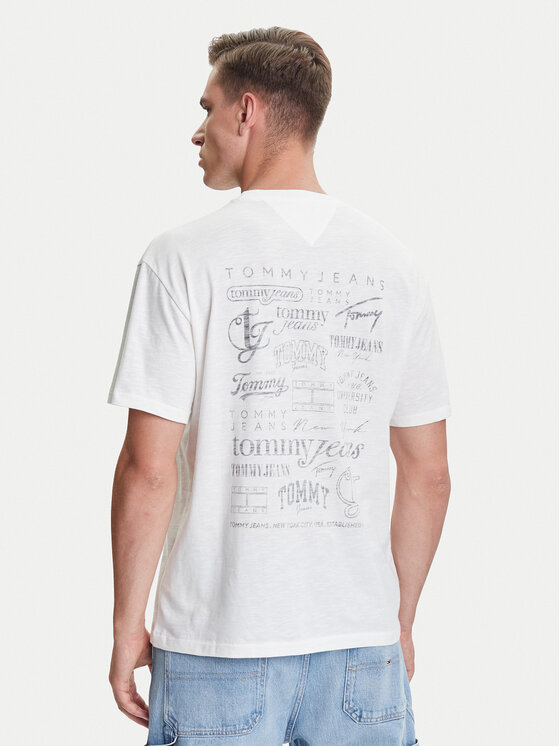 Tommy Jeans Tommy Jeans T-krekls Archive Logos DM0DM21584 Balts Relaxed Fit