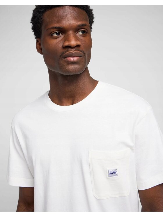 Lee Lee T-Shirt WORKWEAR Pocket Tee Biały Relaxed Fit