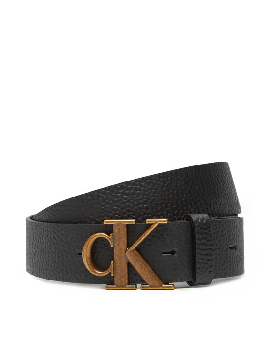 Curea pentru Bărbați Calvin Klein Monogram Buckle Fixed Belt 35Mm LV04G7025G Negru