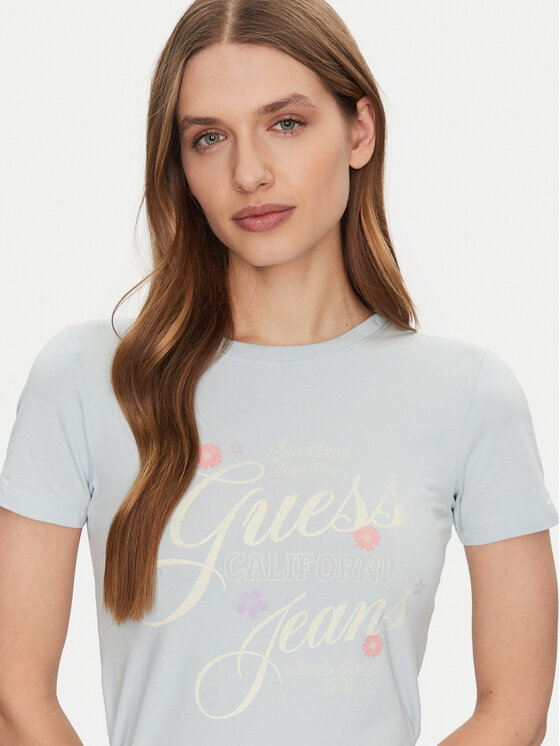 Guess Jeans Guess Jeans T-Shirt W5GI24 J1314 Niebieski Regular Fit