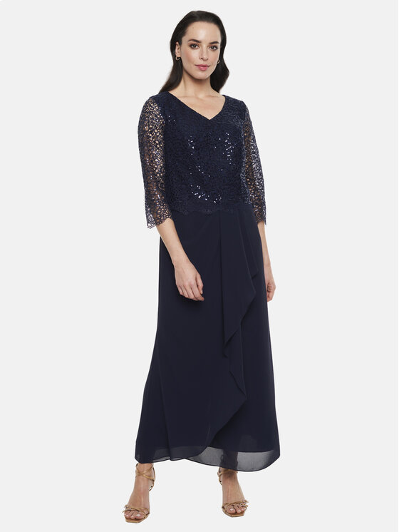 Potis & Verso Potis & Verso Sukienka wieczorowa Marlena Granatowy Regular Fit