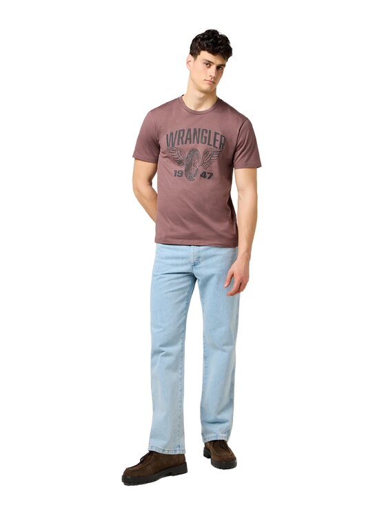 Wrangler Wrangler T-Shirt 112371476 Brązowy Regular Fit