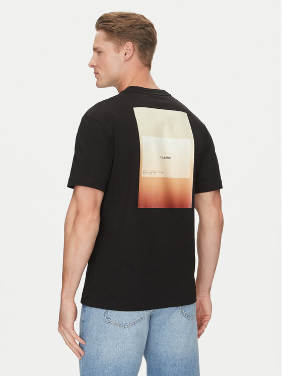 Calvin Klein Calvin Klein Marškinėliai Overlay Print K10K114158 Juoda Regular Fit