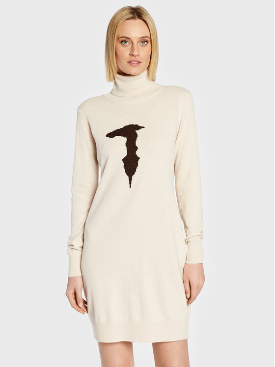 Trussardi Trussardi Kootud kleit 56D00654 Beež Regular Fit