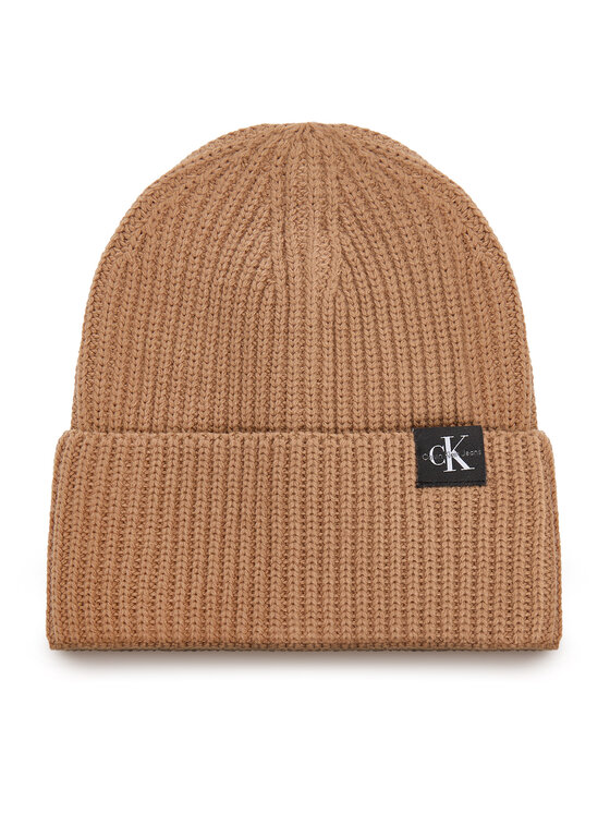 Calvin Klein Jeans Calvin Klein Jeans Комплект шал и шапка Monogram Rib Scarf Beanie Set IU0IU00638 Кафяв