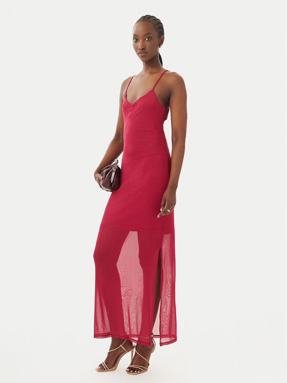 ONLY ONLY Poletna obleka Magda 15372730 Temno rdeča Bodycon Fit