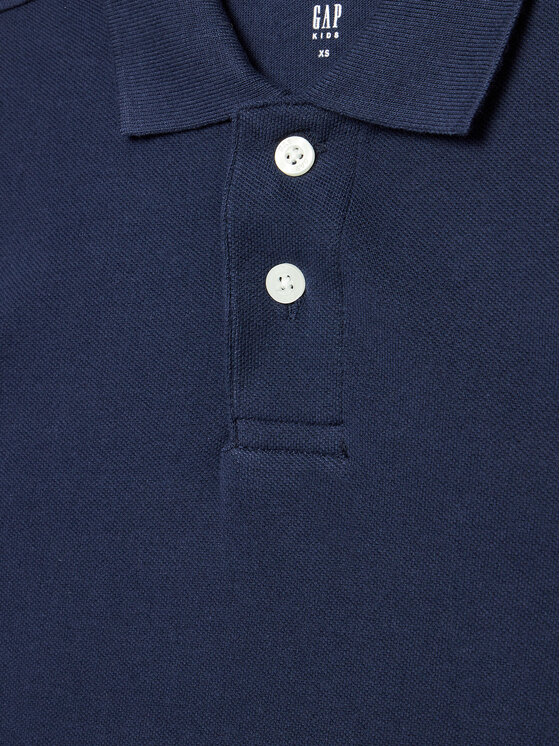 Gap Gap Тениска с яка и копчета 404943-05 Тъмносин Regular Fit