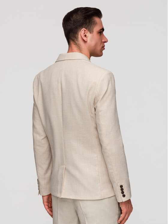 Ombre Ombre Marynarka M169 Beżowy Regular Fit