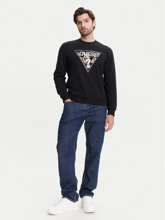 Guess Guess Μπλούζα M5YQ05 K68I4 Μαύρο Regular Fit
