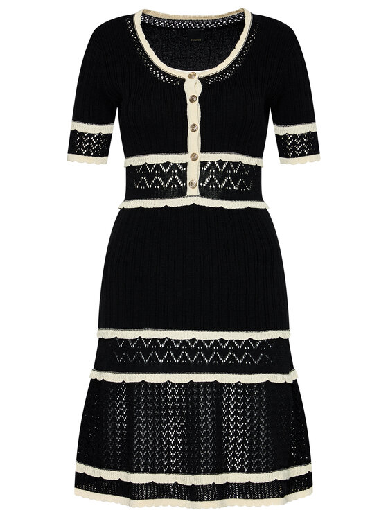 PINKO Pinko Džemper haljina Fantasia PE 21 BLK01 1G15PW Y6T5 Crna Regular Fit