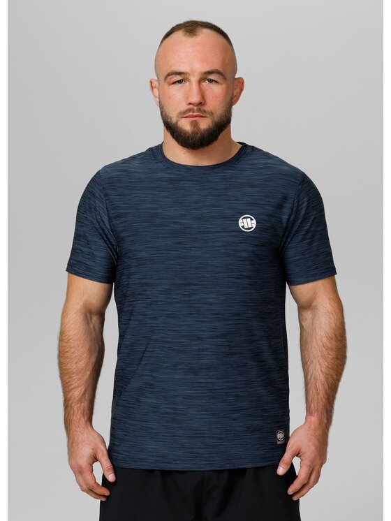 PITBULL PITBULL T-Shirt Casual Sport Small Logo Granatowy Regular Fit
