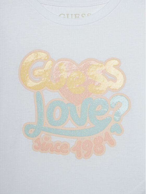 Guess Guess T-Shirt K5RI06 K6YW4 Biały Regular Fit