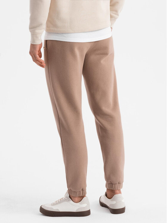 Ombre Ombre Spodnie dresowe OU-PSBC-0100 Brązowy Regular Fit
