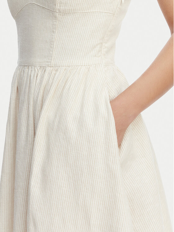 Tommy Jeans Tommy Jeans Φόρεμα καλοκαιρινό Skater DW0DW22345 Ανοιχτό μπεζ Slim Fit