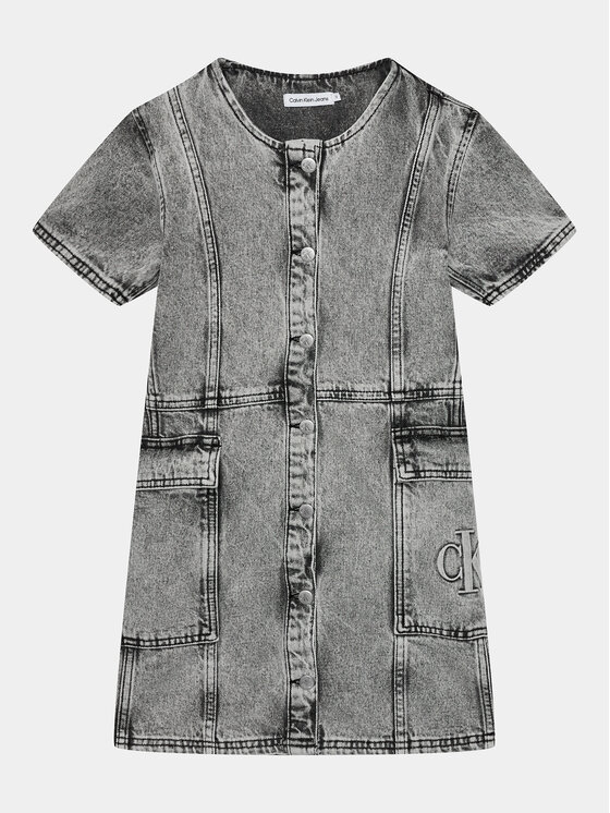 Calvin Klein Jeans Calvin Klein Jeans Džínsové šaty IG0IG02284 Sivá Regular Fit