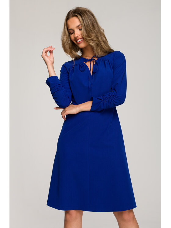 Stylove Stylove Koktejlové šaty S325 Modrá Regular Fit