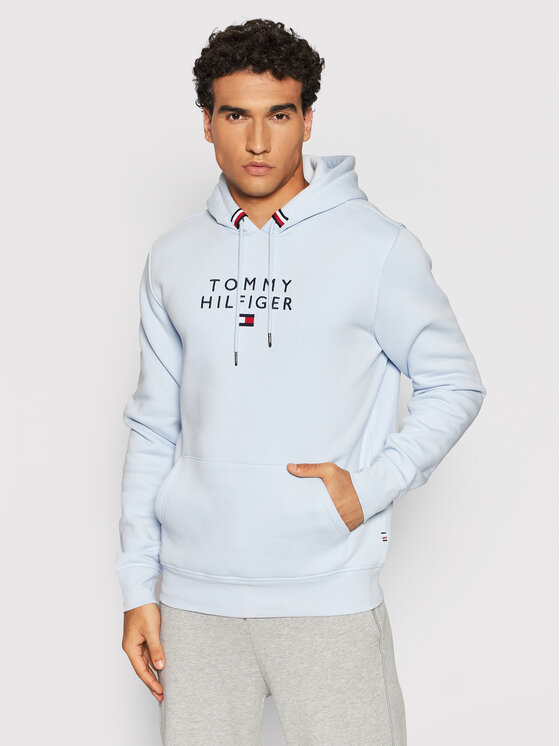Tommy Hilfiger Felpa Stacked Tommy Flag MW0MW17397 Blu Regular Fit •  Modivo.it