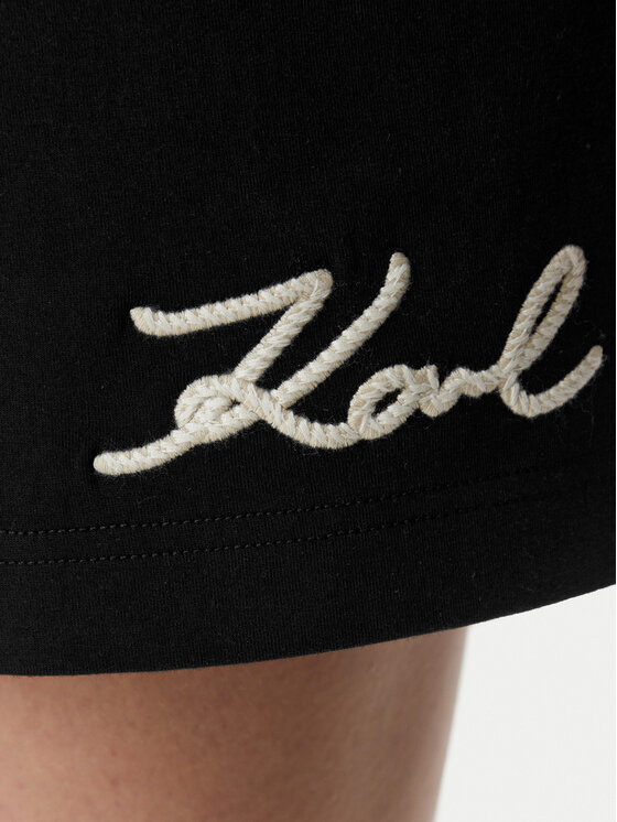 KARL LAGERFELD KARL LAGERFELD Sportske kratke hlače B2W10124 Crna Regular Fit