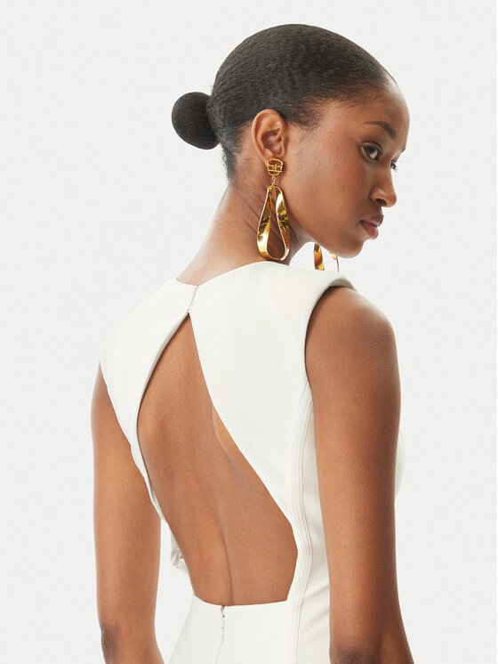 Elisabetta Franchi Elisabetta Franchi Koktejlové šaty AB76252E2 360 Biela Slim Fit
