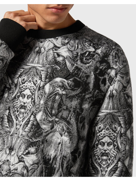 PHILIPP PLEIN PHILIPP PLEIN Sweter 2469 Czarny Regular Fit