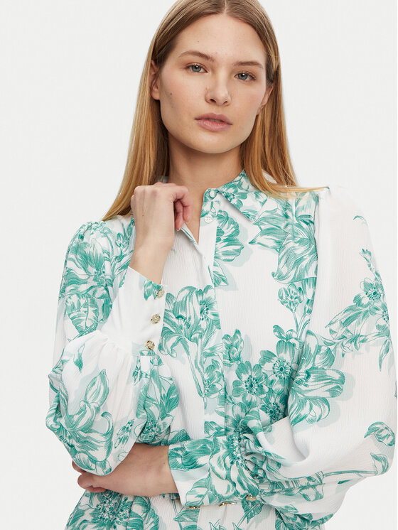 Guess Guess Sukienka wieczorowa W5PK1C WHHC0 Turkusowy Regular Fit