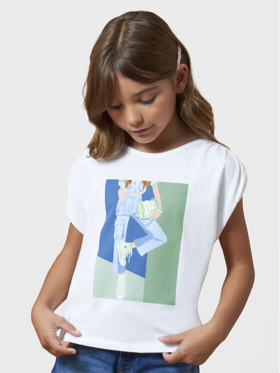 Mayoral Mayoral Μπλουζάκι 6011 Λευκό Regular Fit