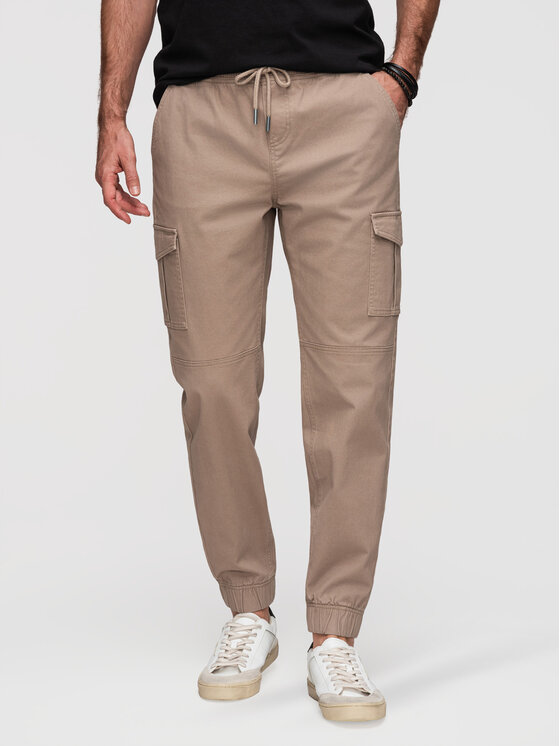 Ombre Ombre Joggery OM-PAJO-0290 Beżowy Regular Fit