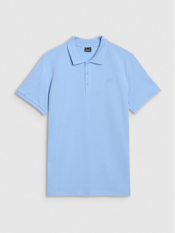 4F 4F Polo 4FWSS26TPTSM0948-34S Niebieski Regular Fit