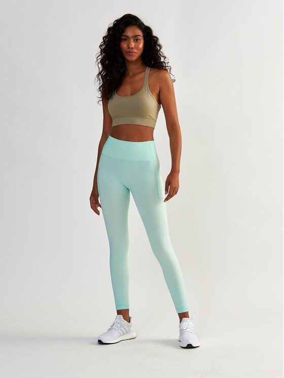 BeShaped BeShaped Legginsy z Kieszeniami Lift Me Up Zielony Shaping Fit