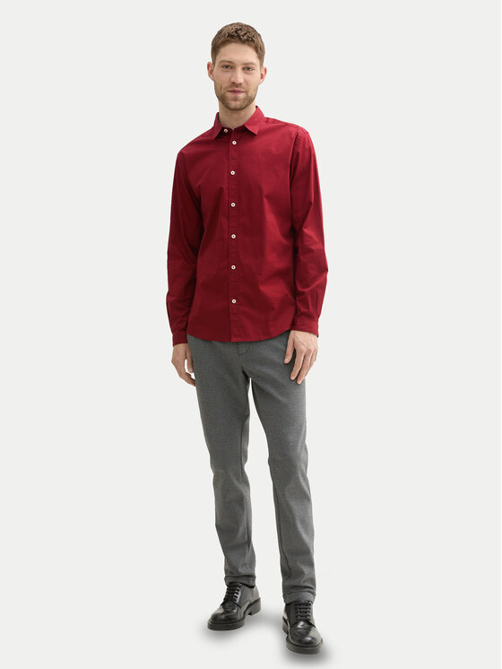 Tom Tailor Tom Tailor Srajca 1037435 Bordo rdeča Regular Fit
