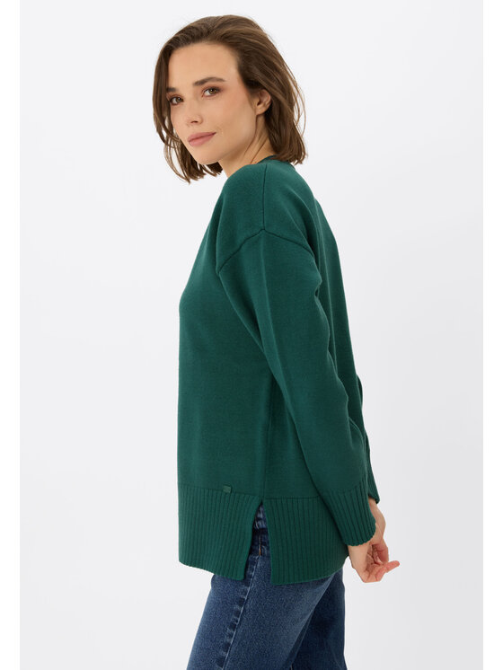 Volcano Volcano Sweter S-NOVA Zielony Regular Fit
