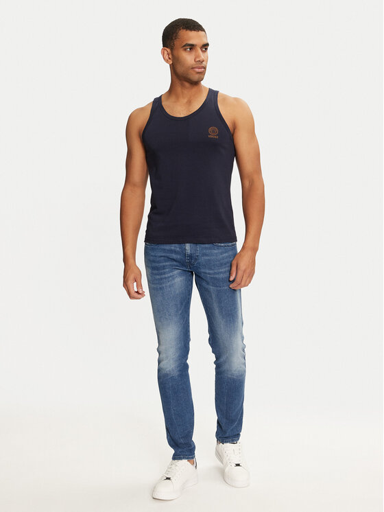 Versace Versace Tank top AUU01012 1A1001 Granatowy Regular Fit