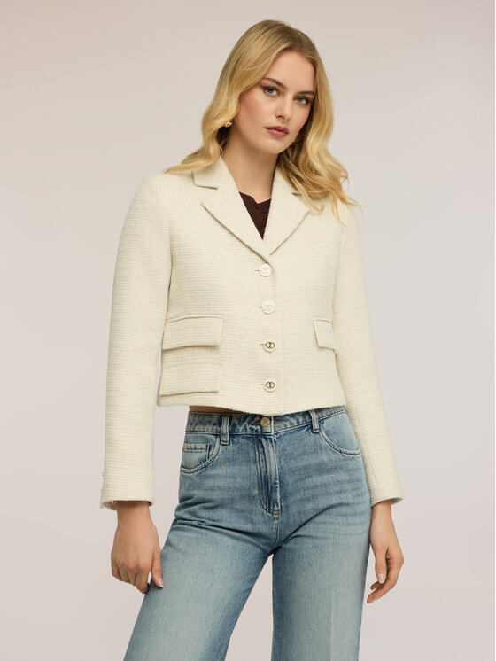 Motivi Motivi Marynarka Q031Q001044N002 Biały Regular Fit