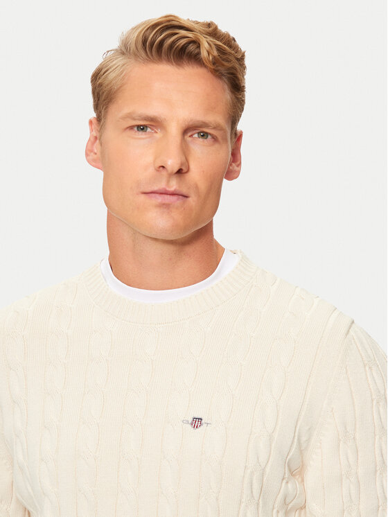 Gant Gant Sweter 8050601 Beżowy Regular Fit