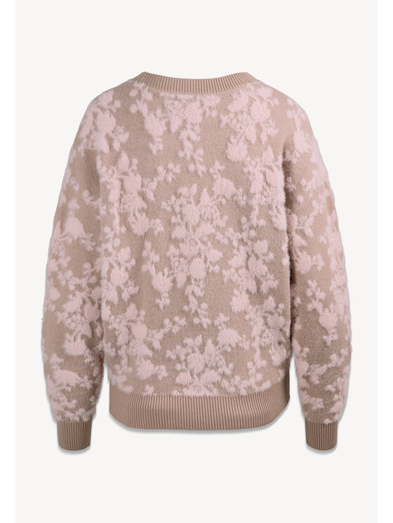 BIZUU BIZUU Kardigan CANELA PRINTED SWEATER Beżowy Standard Fit
