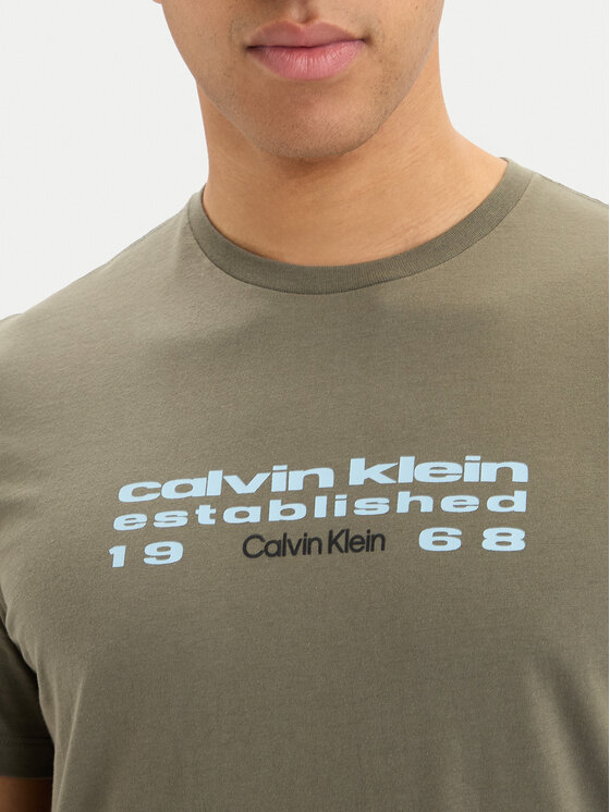 Calvin Klein Jeans Calvin Klein Jeans T-Shirt SS 30s EU LV04RG800G Σκούρο πράσινο Regular Fit