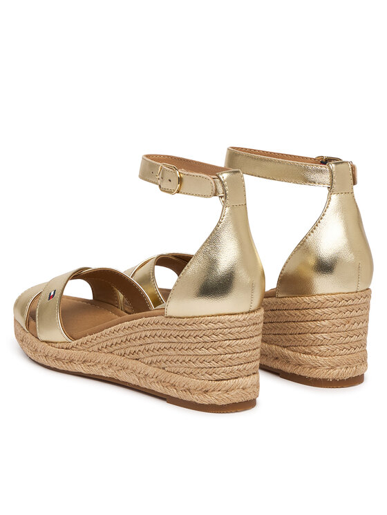 Tommy Hilfiger Tommy Hilfiger Espadrilės Metalic Crossover Strap FW0FW09333 Auksinė