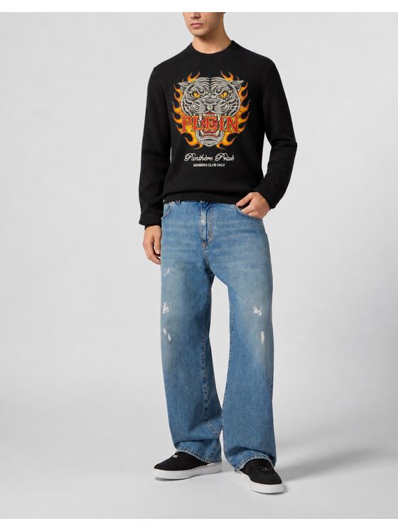 PHILIPP PLEIN PHILIPP PLEIN Sveter 32082 Čierna Regular Fit