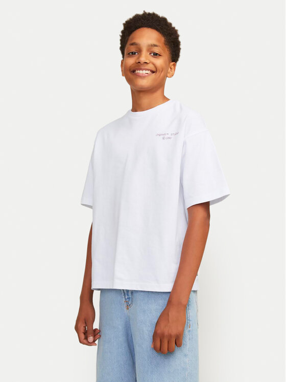 Jack&Jones Junior T-krekls Noho Back Graphic 12263186 Balts Relaxed Fit