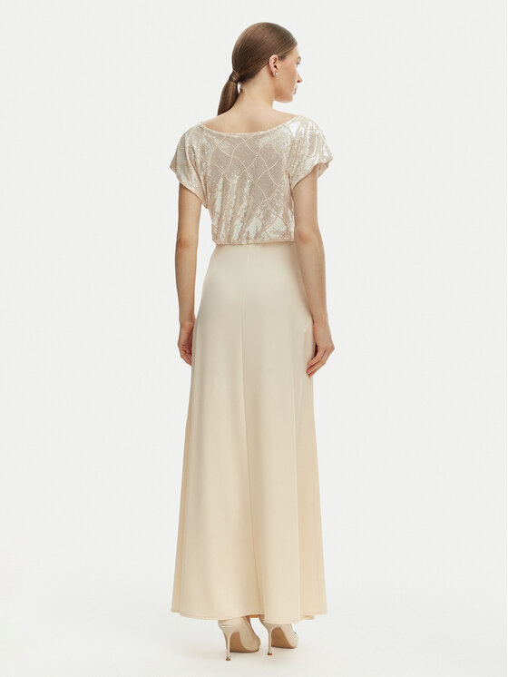 Rinascimento Rinascimento Abendkleid CFC0020276002 Beige Slim Fit