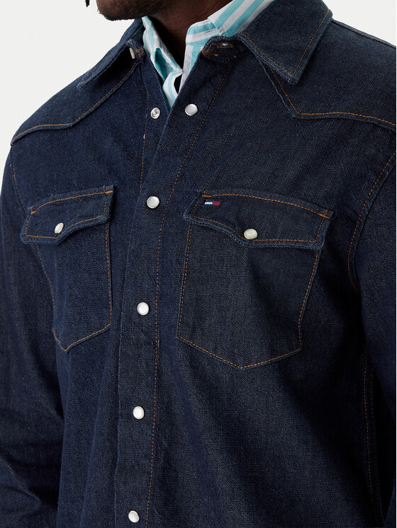 Tommy Jeans Tommy Jeans traper košulja Western DM0DM23022 Tamnoplava Regular Fit