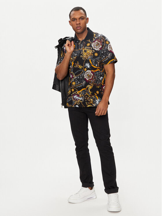 Just Cavalli Just Cavalli Polo majica 75OAG6R0 Črna Regular Fit
