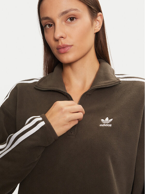 adidas adidas Polar Polar Fleece 1/2 Zip IW3164 Zielony Loose Fit