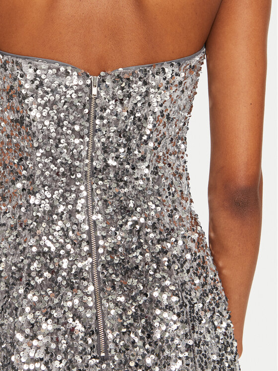 BARDOT BARDOT Abito da cocktail 59333DB1 Argento Slim Fit